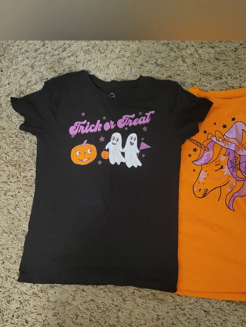 Wonder Nation Black & Orange Halloween Tee, Tutu Leggings Set